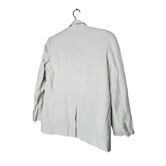 CLUB MONACO Flaxseed Relaxed Single Breasted Linen-Blend Blazer Coat Size Large - Picture 5 of 10